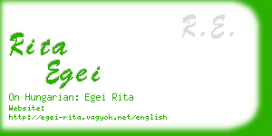 rita egei business card